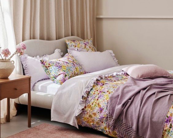 Floral purple bedding 